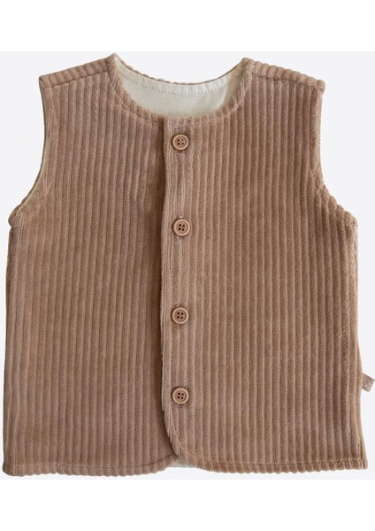 Organik Dosse Yelek Kahverengi