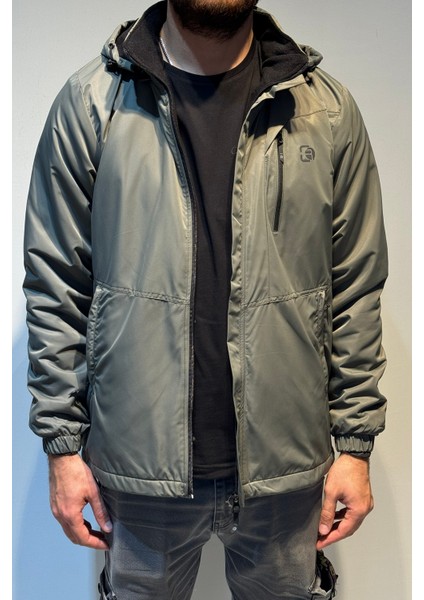 Erkek Kapüşonlu Cep Detaylı Içi Polar Kışlık Mont 2571 Haki modelleri