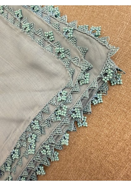 Anne Eli Ile Işlenmiş Tığ Oyalı Yazma Örtü Yerli Üretim 100X100CM