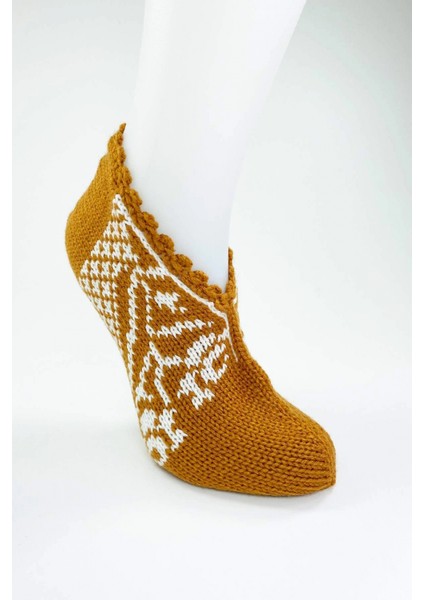 El Örgüsü Kışlık Şık Kadın Yün Patik D12