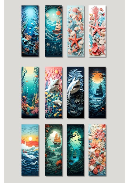 Okyanus Tasarım Hediyelik 12'li Kitap Ayracı Seti