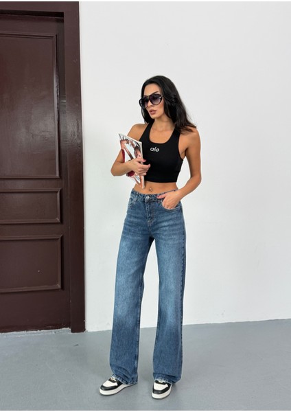 N74 Wide Leg Mavi Kadın Jean fırsatları
