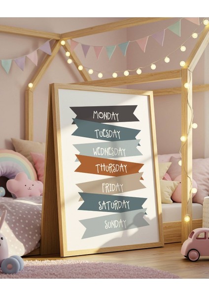 Ingilizce Haftanın Günleri Dijital Baskı Poster V1 (Çerçevesiz) fiyatları