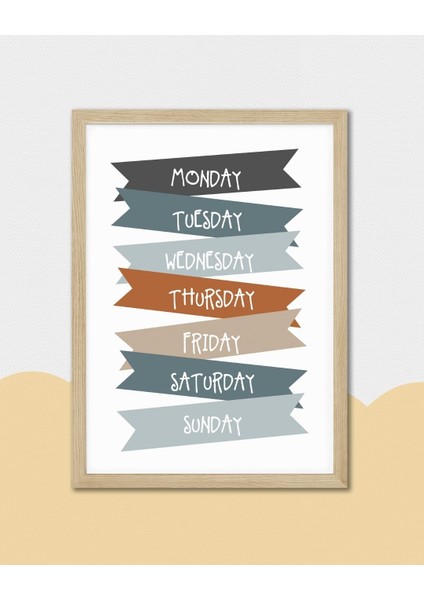 Ingilizce Haftanın Günleri Dijital Baskı Poster V1 (Çerçevesiz) modelleri