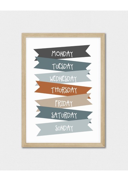 Ingilizce Haftanın Günleri Dijital Baskı Poster V1 (Çerçevesiz) fırsatları