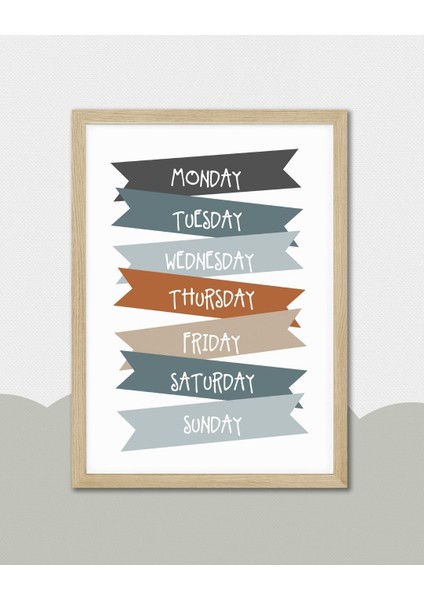 Ingilizce Haftanın Günleri Dijital Baskı Poster V1 (Çerçevesiz) indirimleri