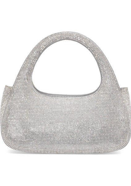 25YG586 Kadın Taşlı Abiye Çanta Gümüş modelleri