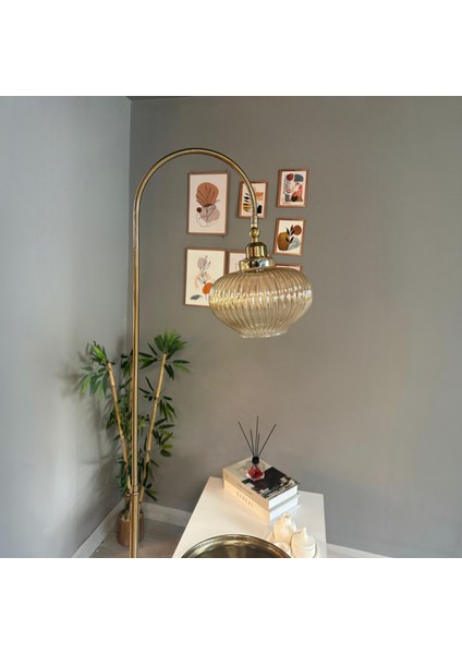 Ruiz Bal Rengi Lambader U Tepsili Hareketli Başlık Sehpalı Modern Dekoratif Metal Oturma Odası