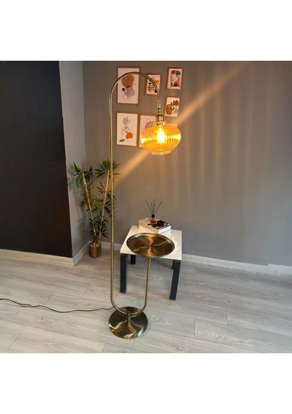 Ruiz Bal Rengi Lambader U Tepsili Hareketli Başlık Sehpalı Modern Dekoratif Metal Oturma Odası indirimleri