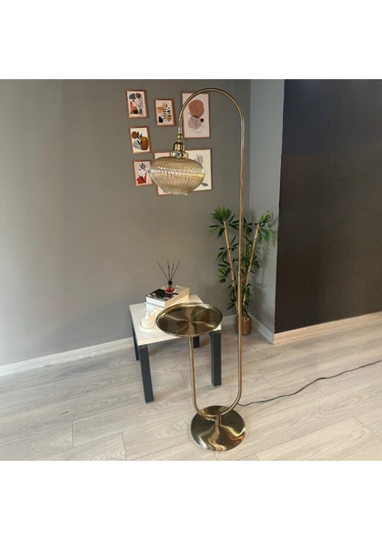 Ruiz Bal Rengi Lambader U Tepsili Hareketli Başlık Sehpalı Modern Dekoratif Metal Oturma Odası