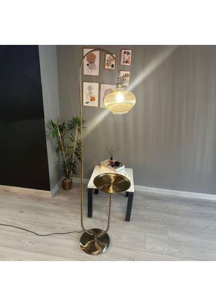 Ruiz Bal Rengi Lambader U Tepsili Hareketli Başlık Sehpalı Modern Dekoratif Metal Oturma Odası