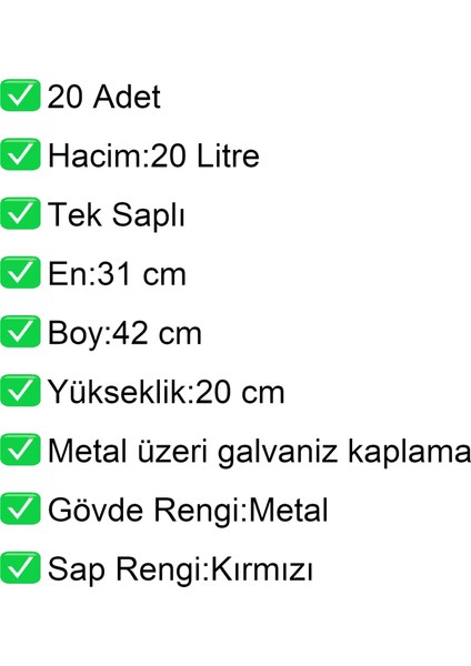 Tel Market Alışveriş El Sepeti 20 Litre 20 Adet fiyatları