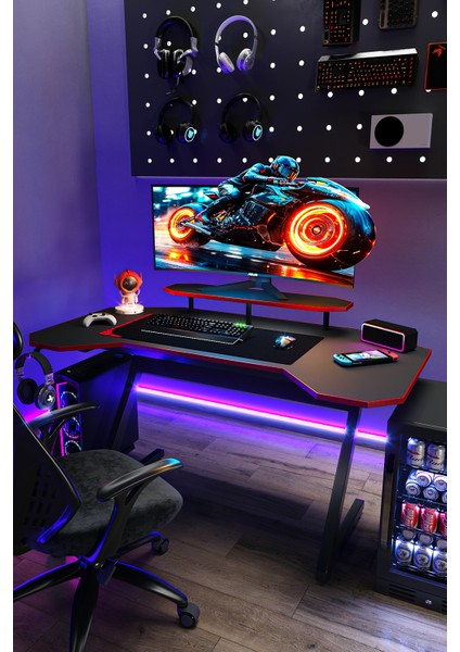 Profesyonel Oyuncu Masası - Rgb Ledli - Bilgisayar Masası - Gamer - Çalışma Masası - 140*75*70 cm