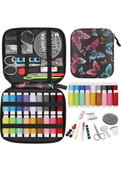 Dikiş Seti - Fermuarlı Seyahat- Yolculuk Için Taşınabilir Çeyiz Dikiş Kutusu fiyatları