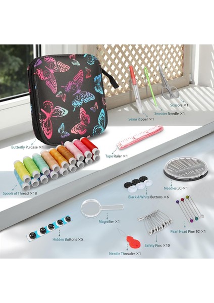 Dikiş Seti - Fermuarlı Seyahat- Yolculuk Için Taşınabilir Çeyiz Dikiş Kutusu modelleri