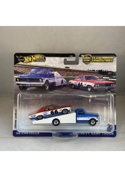 Premium Transport 66 Chevelle With '72 Chevy Ramp Truck 1/64 Model Araba
