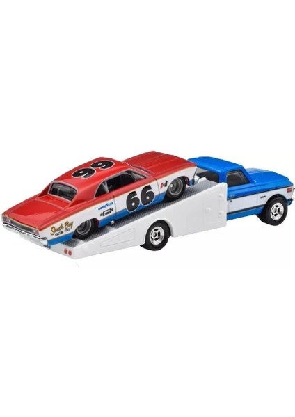 Premium Transport 66 Chevelle With '72 Chevy Ramp Truck 1/64 Model Araba fiyatları