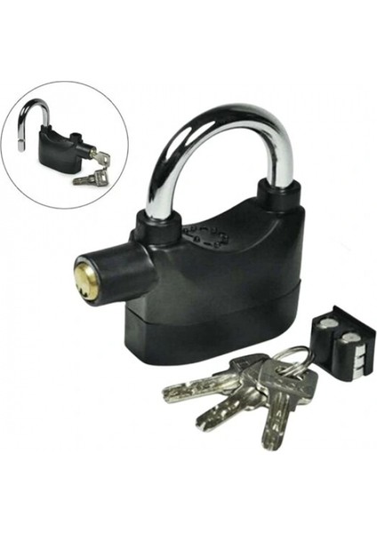 Desibel Siyah Alarmlı Çok Fonksiyonlu Ekstra Güvenlikli Kare Asma Dolap Kilidi (5324)