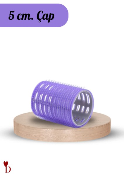 Büyük Boy Bigudi 6lı Cırtlı Yapışkanlı Saç Bigudisi Saç Şekillendirici Mor-Pembe 5cm fırsatları