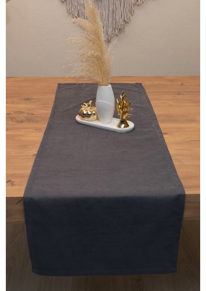 Doku | Kadife Dokulu Tatlı Antrasit Runner 135 x 40 fırsatları