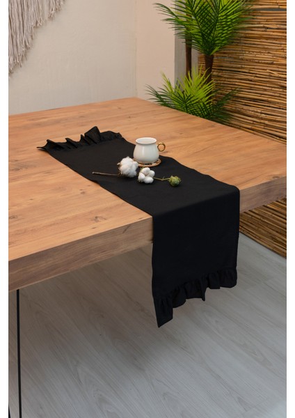 Lira | Siyah Naturel Keten Runner 40 x 110 fırsatları