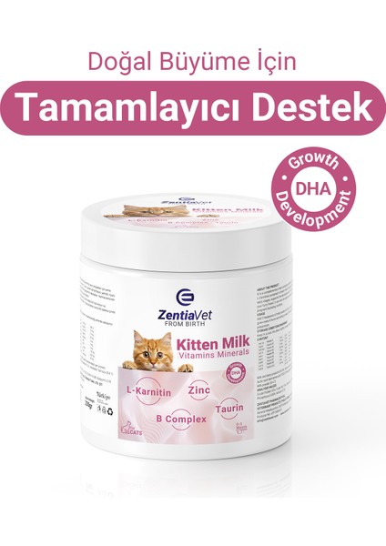 Kıtten Mılk 200 gr Kedi Süt Tozu Anne Sütü Destekli (Hamile ve Yavru Kediler Için) + Biberon