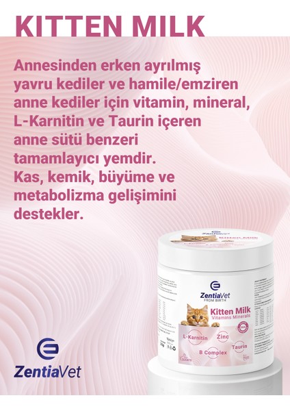 Kıtten Mılk 200 gr Kedi Süt Tozu Anne Sütü Destekli (Hamile ve Yavru Kediler Için) + Biberon fiyatları