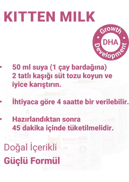 Kıtten Mılk 200 gr Kedi Süt Tozu Anne Sütü Destekli (Hamile ve Yavru Kediler Için) + Biberon indirimleri