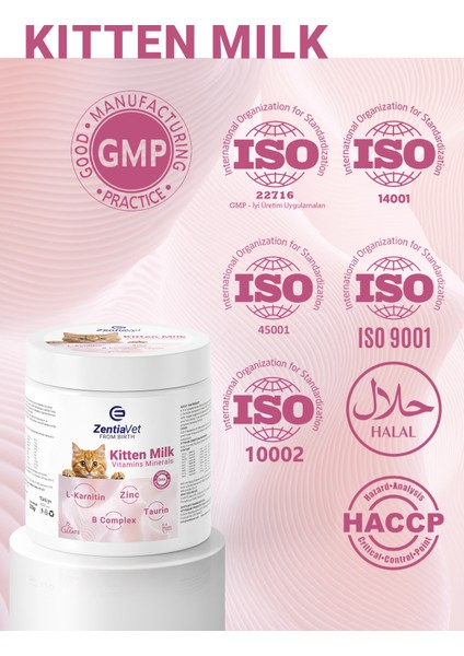 Kıtten Mılk 200 gr Kedi Süt Tozu Anne Sütü Destekli (Hamile ve Yavru Kediler Için) + Biberon