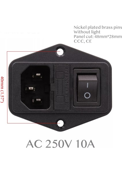 MR-214 Power Soket Erkek anahtarlı + Fuseli Kulaklı modelleri