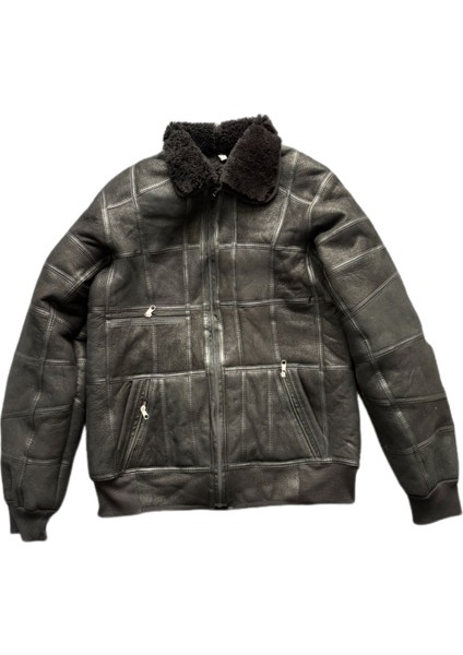 Patchwork Kürk-Süet Hakiki Deri Yakalı Biye ve Triko Detaylı Mont fırsatları