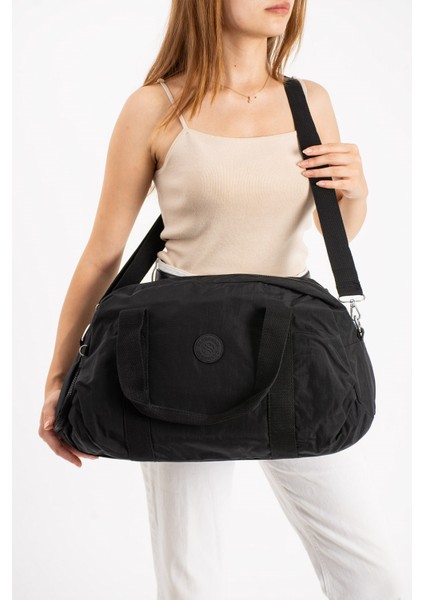 Sanmorris Büyük Boy Klinkır Kumaş Ayakkabı Koyma Cebi Bulunan Çapraz Askılı Spor ve Seyahat Çantası modelleri