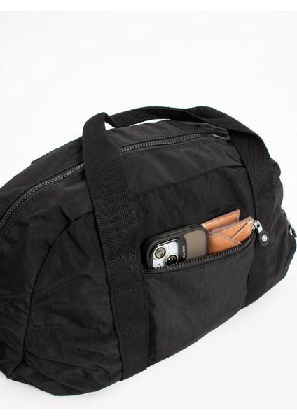 Sanmorris Büyük Boy Klinkır Kumaş Ayakkabı Koyma Cebi Bulunan Çapraz Askılı Spor ve Seyahat Çantası