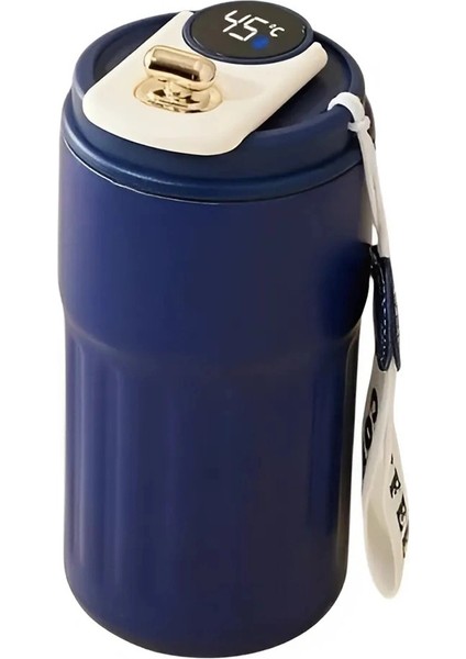 LED Sıcaklık Göstergeli Çelik Termos 400ML Lacivert - CH131