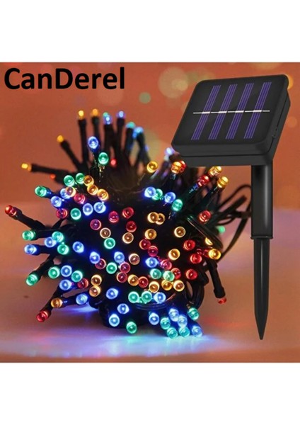 Solar Güneş Enerjili 100 Ledli 12 Metre Şerit Bahçe Dekorasyon Aydınlatma LED Renkli Işık Ağaç