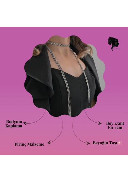 Gümüş Kaplama Siyah Üç Sıralı Su Yolu Şal Model Kolye indirimleri