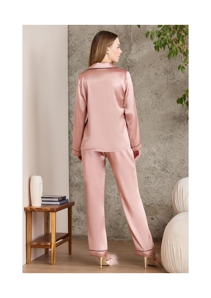 Saten Biyeli Pijama Takımı - 1200 modelleri