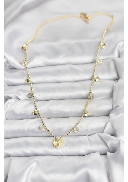 Pirinç Gold Renk Kalp Model Kadın Kolye - Lisinya fiyatları