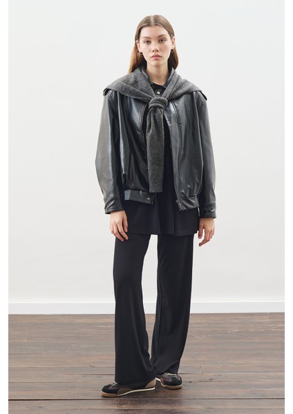 Düğüm Tasarımlı Pantolonlu Takım Siyah