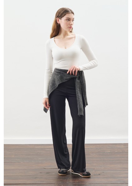 Düğüm Tasarımlı Pantolonlu Takım Siyah indirimleri