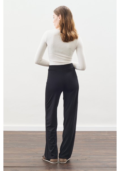 Düğüm Tasarımlı Pantolonlu Takım Siyah