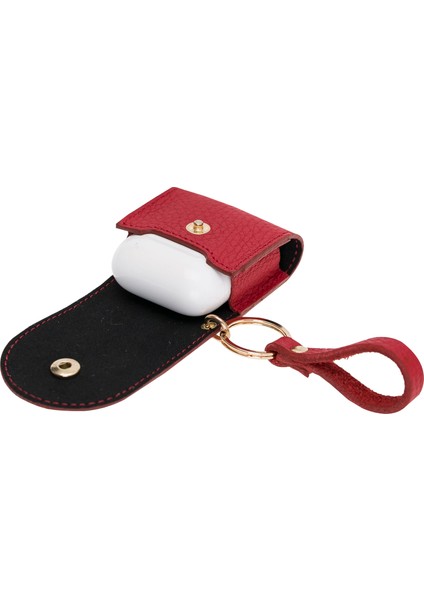 Apple Airpods 2.nesil Uyumlu Deri Kılıf Mai Snap Erc2 Kırmızı indirimleri