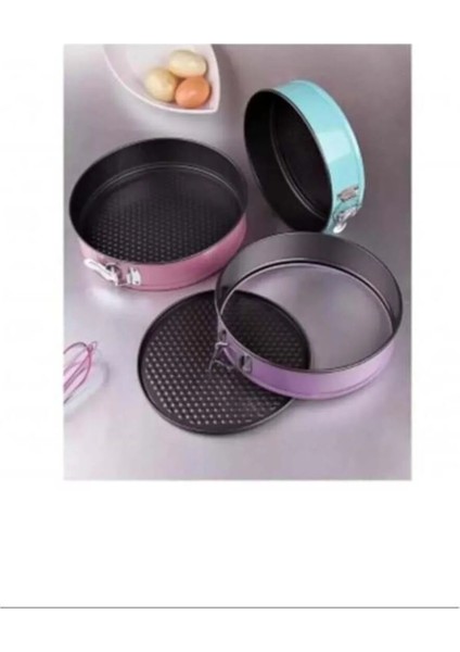 Kek Kalıbı Kelepçeli Yuvarlak 3 Lü