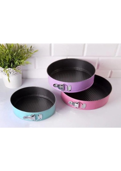 Kek Kalıbı Kelepçeli Yuvarlak 3 Lü modelleri