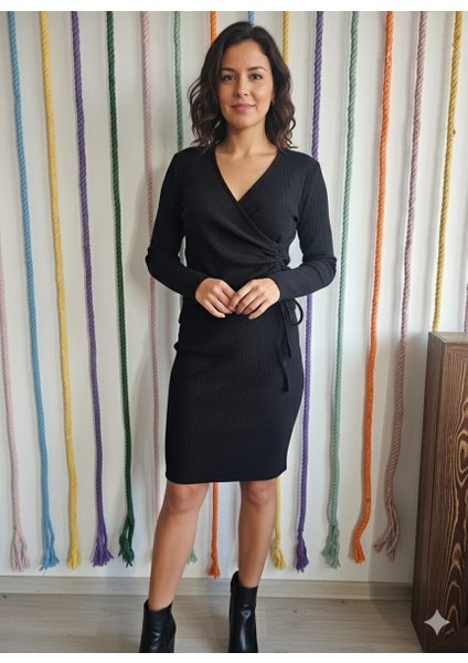 1587 Kruvaze Bağcık Detaylı Yumoş Triko Bluz fiyatları