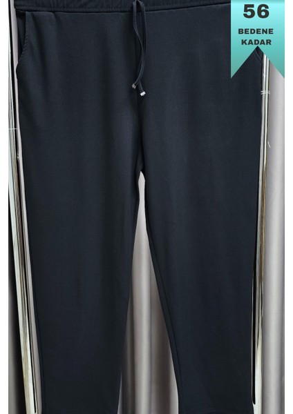 Kadın Tesettür Giyim Büyük Beden Fitilli Örme Pantolon