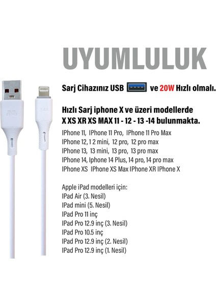 Subzero CL78 USB To Lightning Hızlı Şarj ve Data Kablosu (20W | 3.4A | 100 Cm) fiyatları