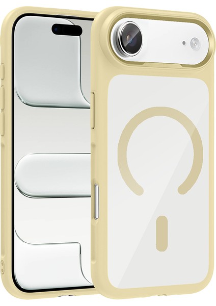 Apple Iphone 17 Air Kılıf Renkli Silikon Kenarlı Magsafeli Tiko Kapak