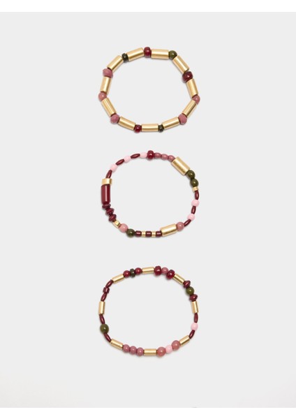 Taş Efektli Boncuklu Elastik Bileklik Seti fırsatları