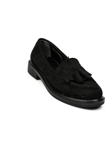 508 Kollej Siyah Süet Günlük Kadın Ayakkabı